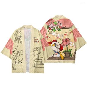 Roupas étnicas japonesas Haori Yukata Streetwear Chinês Cartoon Chinês Impressa Tradicional Kimono Codigã Cardigã Mulheres Camisetas