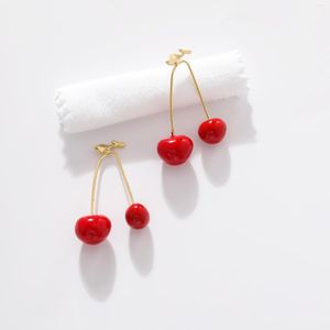 Dangle Earrings Design Sense Exquisite Enamel Red Cherry Earring 2023 Jewerlry Party Luxury Accessoties For Women Unusual Sale