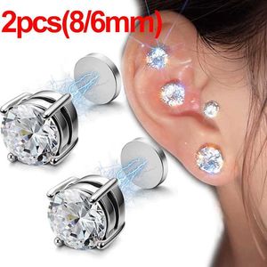 Stud Mode Magnetische Ohrstecker Männer Frauen Glänzende Magnet Ohrstecker Zirkon Stein Ohrclip Nonpiercing Ohrringe Schmuck Zubehör Z0517