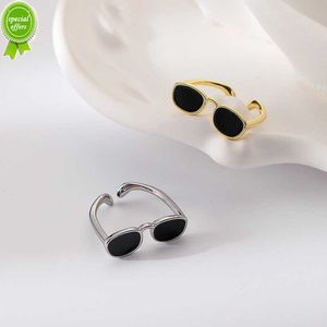 Neue Neue Mini Sonnenbrille Ring Kreative Öffnung Einstellbare Legierung Finger Ringe für Männer Frauen Punk Schmuck Paare Geschenke