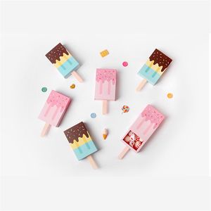 Sevimli Dondurma Şeker Kutusu 3D Karikatür Hediye Kutuları Popsicle Design- Party Favor Mini Goody Çantalar Kağıt Çocuklar Günü Parti Malzemeleri