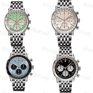 حزام جلدي Navitimer Wristwatch Designer Watch Watch Complete Dial Work Montre de Luxe Mens Mens ناضجة غير رسمية للأزياء اليومية غير الرسمية للرجال خمر XB10