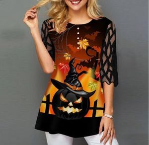 Damen-Blusen, Hemden, Übergröße, 5 x Pullover, Blusenshirt, Boho-Druck, Halloween-Spleiß, Damen-Oberteile, V-Ausschnitt, lockeres, lässiges Sommer-T-Shirt für Damen, 230517