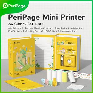 PERIPAGE MINI A6 PO Printer Presentlåda för 203DPI Pocket Lämplig barn- och flickvän Present Portable Label Maker