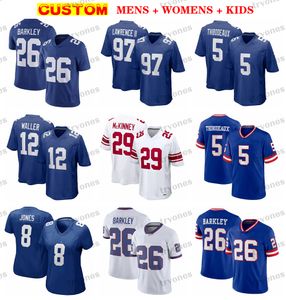 Herren 26 Saquon Barkley 8 Daniel Jones Fußballtrikots Damen Kinder 5 Thibodeaux 3 Shepard Andrew Thomas Darren Waller Hodgins McKinney Lawrence II Taylor Banks Hyatt