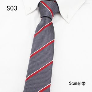 Bow Ties Gray Red Men Polyester Striped Skinny Paisley Neckties Plaid Corbata Neckwear For Party 6CM St. Valentine's Day Work