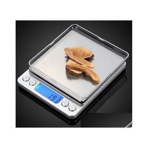 Waagen Tragbare digitale Küchenbank Haushalt NCE Gewicht Schmuck Gold Elektronische Tasche Hinzufügen von 2 Tabletts Drop Delivery Office Dhufd