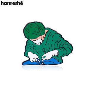 Hanreshe Medical Surgery Enamel Doctor Brooch Pins Lapel Backpackバッジ看護師のためのクリエイティブジュエリーギフト