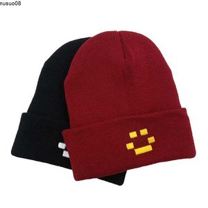 Czapki czapki/czaszki nowe hafty kobiety mężczyźni jesienne zimowe czapce czapka gotycka punkowa hip hop street dzianinowe czapki bawełniane ciepłe czapki czapki J230518