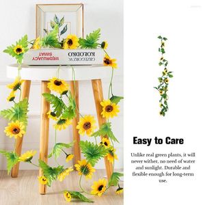 Decorative Flowers Artificial Garland Rattan Hanging False Green Leaves Wreath Home Decor Vine For Wedding Party Decoration