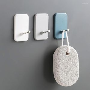 Hooks 2 Pcs Simple Stainless Steel Door Back Strong Self Adhesive Punch-Free Wall Hanging Home Kitchen Hook Bathroom Accessories