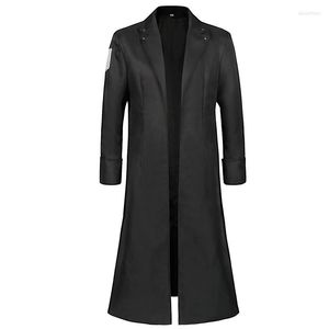 Men's Trench Coats Men's Windbreaker Coat Spring And Autumn Dark High Quality Medium Length British Casual Large Size