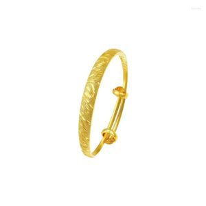 Bangle Mxgxfam Push and Pull Lucky Cloud Bracelets Bransolety (dostosowane) dla kobiet ślubnych biżuterii ślubnej XP Pure Gold Color