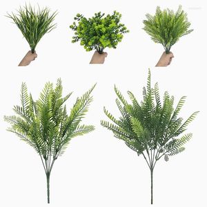 Decorative Flowers Water Grass Eucalyptus Plastic Artificial Plants Green Flower Plant Wedding Home Decoration Table Ornament