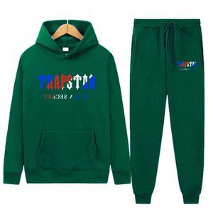 Magliette da uomo Tute Trapstar Felpe con cappuccio stampate Abbigliamento sportivo Uomo Abbigliamento invernale Caldo due pezzi Set Felpa allentata Pantaloni da jogging Design traspirante 67ess