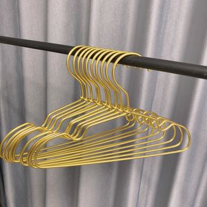 Hangers Racks 10pcs Children Clothing Hangers Anti Slip Small Golden Hangers Wardrobe Space Saving Hanger Baby Coat Skirt Dress Drying Rack 230518