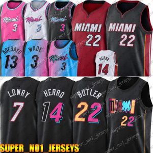 Miami''Heat''Jimmy 22 Butler Jerseys Basketball Tyler 14 Herro Kyle 7 Lowry Jersey Dwyane 3 Wade Bam 13 Adebayo Robinson 75th Anniversary 20