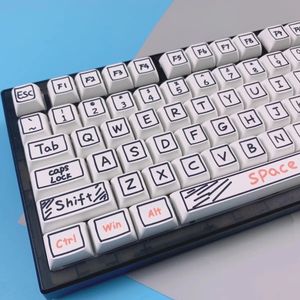 Keyboard 126 Keys Graffiti Keycap XDA Profile PBT Keycaps dla MX Switch Mechanical Klawiatura Niestandardowa urocza zakrętki anime Personalizadas 230518