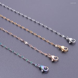 Chains 1Pc Stainless Steel Mix Colors Water-wave Chain Necklaces For Women Collares Diy Jewelry Making Findings Bulk Accessories