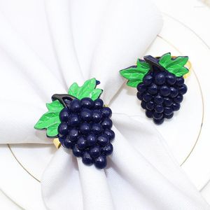 Set di stoviglie 6pcs Portatovaglioli con motivo a frutta creativa Fornitura di tovaglioli ornamentali per feste Hawaii