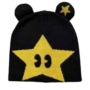 Beanieskull caps ins unisex kawaii söt mode hatt vinter stickade hattar party rolig mössa mössa för kvinnor män design hip-hop personlighet kall y2k 230518