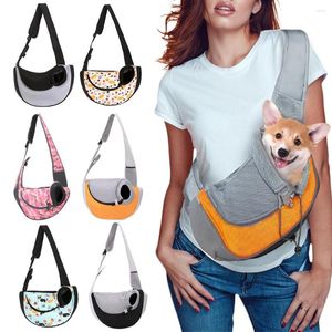 Capas de assento de carro de cachorro Bolsa portátil de portador de animais de estimação confortável Mesh respirável Oxford Backpack ombre