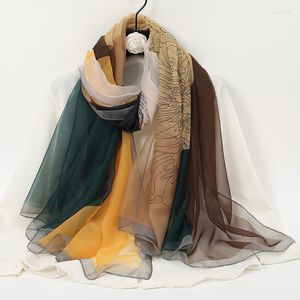 Schals Floral Quaste Seide Schal Schal Dame Hohe Qualität Wrap Dünne Pashmina Stola Muslimische Frauen Hijab Durch Gedruckt Strand Pareo