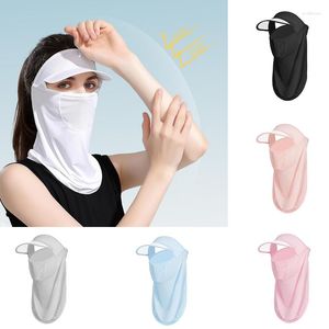 Breda brim hattar solhatt med mask sommar snabbtorkande boonie fahion uv resistent halsband masker skydd silke andas mössa