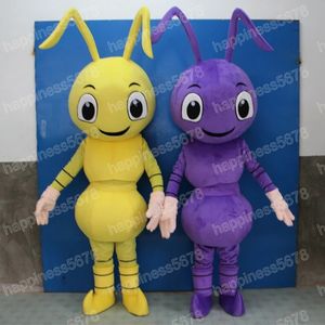 Halloween Yellow/Purple Ant Mascot Costume Carnival Unisex vuxna outfit vuxna storlek Xmas födelsedagsfest utomhusklänning kostym rekvisita