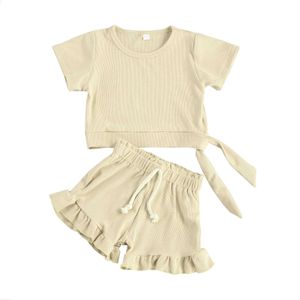 Zestawy odzieżowe 0-3 lat lato maluch dzieci dzieci dziewczynki odzież swobodne dzieci koszulki z krótkim rękawem