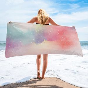 Toalha Pintura em aquarela Banho Microfiber Travel Towels de praia Manter macio para adultos ioga tapete