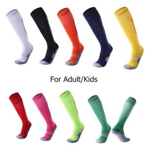 Sportsocken für Erwachsene und Kinder, professioneller Fußball, Farbstreifen, langer Strumpf, kniehoch, Fußball, Volleyball, atmungsaktive Kindersocke 230518