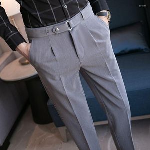 Men's Suits 2023 Luxury Straight Business Casual Men Pants Designer Spring Summer Elegant Male Leisure Ankle Length Formal Trousers A203