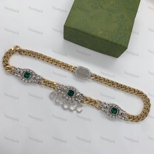 Colares de designer de esmeralda vintage colar de garanhão cuba colar de colar de cristal punk g cadeia grossa grossa para homens mulheres de alta qualidade jóias