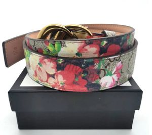 luxury men designers belts womens belts mens waistband high quality Fashion casual leather belt waistbands for man woman Flower color beltcinturones GGG 3.0-4.0cm