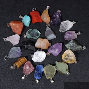 Charms Kamień naturalny nieregularny kwarc Kryształowy wisiorek energii dla klejnotów Making kolczyków naszyjnik