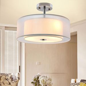 Luzes de teto DePuley 3 Light Classic Semi Flush Mount Light com tambor altura ajustável para sala de jantar Base E26