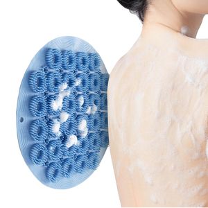 Shower Foot and Back Scrubber Silicone Bath Massage Pad Wall Mounted Cushion Brush with Suction Cups Non-slip Bath Mat