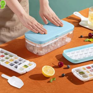 Ny Silicone Ice-bricka storkapacitet Ice Cube Mold Hushållen Ice Storage Ice Box med lock Kylskåp Ice Cube Artifact