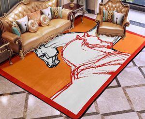 Luxo Retro Retro Floor Mat Sala de estar Carpet Horse Head Style Style American Style