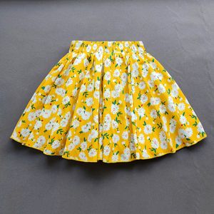 Saias de verão Salas de cintura floral High Saias Florais Chairas Coreanas Doces Cantura elástica A-line Big Swing Skurt Ladies Cotton Mini Skirt 230518