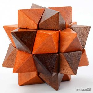 Giocattoli di intelligenza Puzzle di legno Cubo di legno intellettuale classico Set di giocattoli educativi Cinese Kong Ming Luban Lock Giocattolo tradizionale per bambini Unico