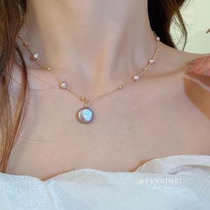 Pendant Necklaces Women's Trendy Natural Pearl Necklace Classic Shaped Pearls Exquisite Charm Jewelry Chic Korean Fashion Neck Chain