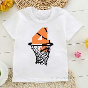 T-Shirts Jungen 1–10 Basketball-Geburtstagszahlen-T-Shirts Kinder-Basketballspieler schießen ins Netz Aufdruck-T-Shirts Top-Freizeitkleidung für Kinder AA230518