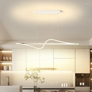 Żyrandole czarne/biały nowoczesny żyrandol do jadalni dekoracja kuchni AC110-220V Wisior LED LED LED LED