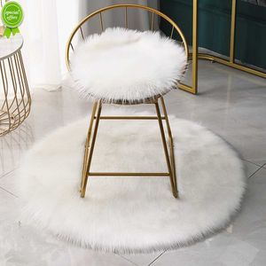 New pink sheepskin plush round carpet for home decoration, bedroom floor mat, fur carpet