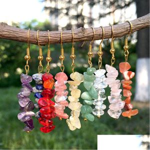 Charm Womens Irregar Mini Natural Chip Stone Charms Earrings For Women Girl Week Theme Fashion Jewelry Drop Delivery Dhgarden Dh4Cy