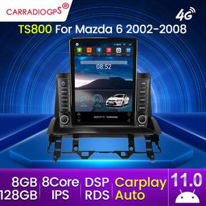 IPS 스크린 안드로이드 11 자동차 DVD 라디오 스테레오 MAZDA 6 2002-2008 멀티미디어 플레이어 GPS 내비게이션 CarPlay+자동 WiFi 4G LTE RDS