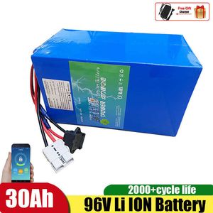 96V 30Ah Lithium Ion Battery Li ion 26S BMS for 5000W Motor Robot Scooter Bike Forklift Van Motorcycle AGV + 10A Charger