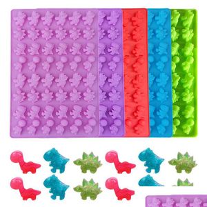 Baking Moulds 48 Cavity Dinosaur Mold Sile Gummy Cake Molds Chocolate Ice Cube Tray Candy Fondant Mod Decorating Tools Drop Delivery Dhmja